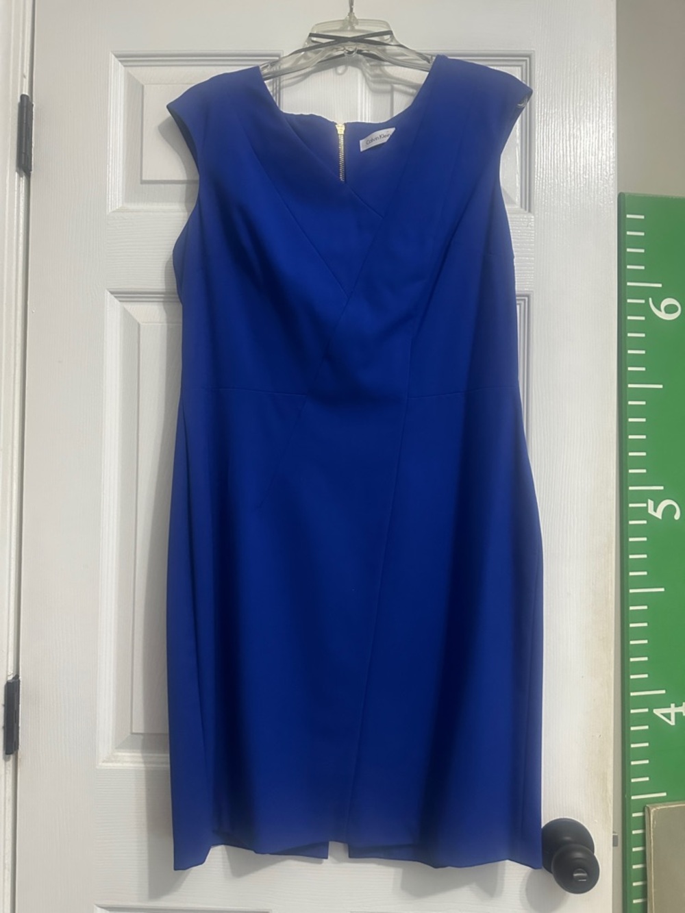 Calvin Klein Blue Sheath Dress - Classic Cap Sleeve